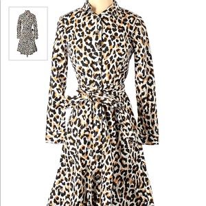 Leopard print J Crew button-down dress